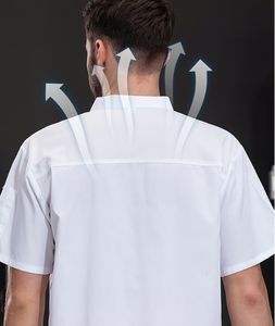 Abito da cuoco estivo a manica corta personalizzato <span class=keywords><strong>per</strong></span> <span class=keywords><strong>ristorazione</strong></span> Hotel ristorante e cucina <span class=keywords><strong>abiti</strong></span> da lavoro <span class=keywords><strong>per</strong></span> pasticceria - Product Image 5