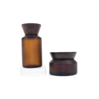 Flacon en verre cosmétique pour huile essentielle pour cheveux de 100 ml avec bouchon en bois BB20C