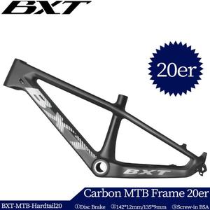 Cadre de VTT rigide en fibre de carbone BXT 20 pouces, frein à disque 160 mm, axe traversant et fixation rapide, léger, pour vélo d'enfant - Product Image 1