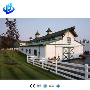 Bâtiment préfabriqué Barndominium à structure en acier Grange en métal personnalisable avec logements Atelier de ferme stable à chevaux durable - Product Image 1