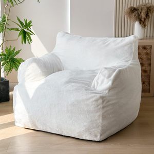Canapé pouf individuel minimaliste moderne en velours, style nordique, avec accoudoirs, pour petit salon - Product Image 3