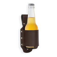 Porte-bouteilles en cuir classique en laiton, ouvre-boîte, outil de vin, support de Bar, accessoire expresso marron bière, accessoires