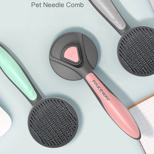 Cepillo ecológico para mascotas, peine de aguja autolimpiante con pasadores de acero inoxidable, Material plástico para perros y gatos - Product Image 4