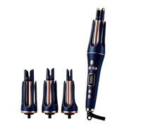Pencatok Rambut Portabel 3 in 1 Desain Baru Sisir Pelurus Rambut Elektrik Otomatis Pencatok Rambut 3 in 1 Alat Pengeriting Rambut Berputar
