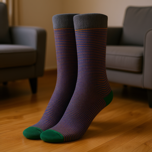 Calcetines casuales a rayas de nailon, cálidos, talla única, para niñas, uso diario - Product Image 2