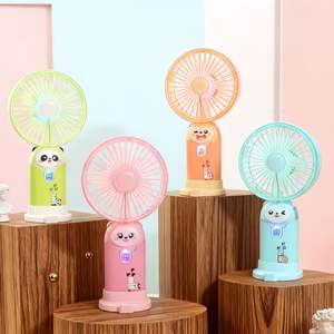 Mini-ventilateur <span class=keywords><strong>portable</strong></span> de poche pour étudiant, avec poignée imprimée et oreilles de dessin animé, rechargeable, idéal comme cadeau - Product Image 3