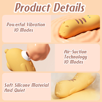 Vibrateur à succion pour femmes, jouets sexuels, forme de chat mignon, vibrateurs clitoridiens, 10 fréquences de succion, rechargeable par USB, étanche, jouets pour adultes