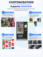 Distributeur automatique de boissons et de collations, machine de vente au détail alimentaire automatique, 21,5 pouces, 60 emplacements, distributeur automatique combiné réfrigéré