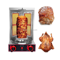 Gril à poulet à gaz à 2 brûleurs rotatif automatique Équipement de grillade Kebab Doner Machine Shawarma Grill Machine Prix à vendre