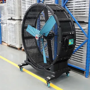 JULAI 1,5 m großer Stand ventilator 4,9 Fuß industrieller Trommel ventilator mit großem Luftvolumen und Rädern