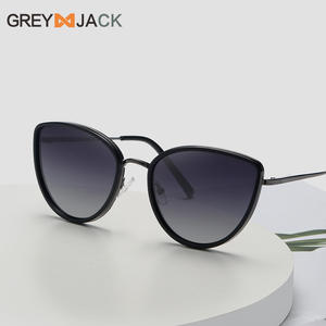 Nuevas gafas de sol tipo ojo de gato para mujer polarizadas UV400 con montura completa y lentes TAC en negro, gris y dorado 1041 - Product Image 5