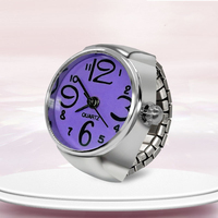 Relojes de Dedo Personalizados con Logotipo para Compromiso y Boda, Unisex, Ajustables, Plateados, de Aleación de Zinc, con Diseño de Dibujos Animados, de Cuarzo