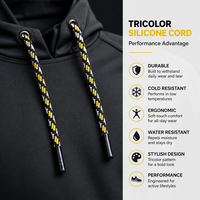 Cordon tressé personnalisable 100 % polyester écologique avec extrémités trempées dans le silicone pour vêtements de sport, chaussures, textiles de maison et sacs