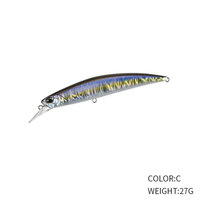 Leurre de pêche Minnow 27g pour plongée profonde, leurre dur à longue queue avec billes sonores, système de transfert de poids, leurre artificiel, 13 couleurs