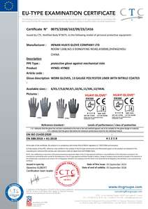 شعار مخصص لون 13 غ أحمر بوليستر أسود ناعم مطلي بالنتريل مبطنة بالغمس Guantes De Nitrilo الصناعية - Product Image 6