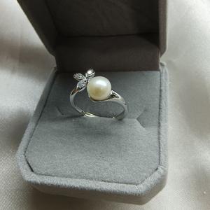 Anillo de Plata S925 con Perla, Ajustable para Mujer, Perla Redonda de Agua Dulce de 7mm, Sin Núcleo - Product Image 3