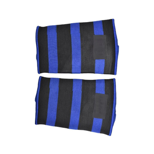 Rodillera de Compresión con Rayas Negras y Azules, Cierre Ajustable con Gancho y Bucle, Unisex, para Entrenamiento de Fuerza - Product Image 3