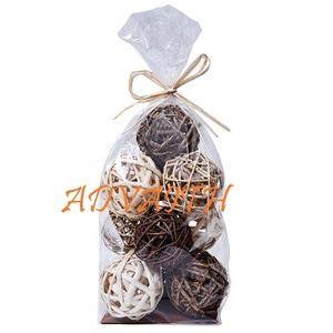 Remplissage de bol et de vase avec boule de décoration sola et boule de rotin décoration de mariage fleurs artificielles amazon top vendeuse - Product Image 5