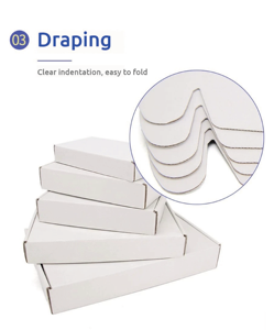 Boîtes postales d'expédition blanches en papier ondulé avec logo personnalisé bon marché en stock - Product Image 6