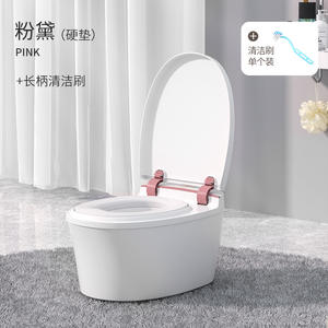 Asiento de entrenamiento para ir al baño para niños de Wanhua Town, material PP, diseño sólido para niños pequeños, con mango largo y limpiador incluido. - Product Image 3