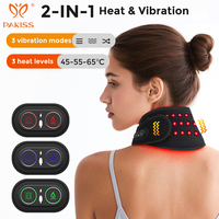 Masseur électrique sans fil PAKISS pour le cou et les épaules, lumière rouge, 36 LED, chauffage, vibration, pétrissage, massage du cou, du dos, des cervicales, des jambes