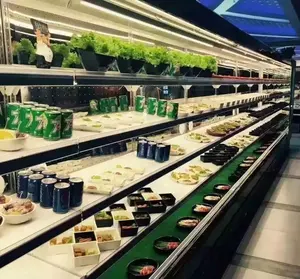 Süpermarket buzdolabı ticari meyve ekran buzdolabı dikey soğutmalı İçme vitrin ekipmanları fiyat