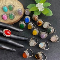 29 types de bagues en pierres précieuses, cristal de guérison, cabochon, bagues en argent plaqué, pierres pour hommes et femmes, bijoux de mode