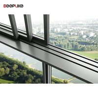 Ventana de sellado deslizante de aluminio de doble acristalamiento con rotura térmica de estanqueidad de aire de diseño libre para sala de estar