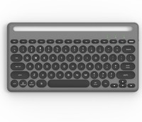 JSgaming Ultra İnce 78 Tuşlu Çift Modlu Şarj Edilebilir Kablosuz Bluetooth Klavye Taşınabilir USB Tablet/Akıllı Telefon Tutucu