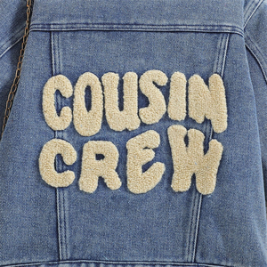 HIPPO ENFANTS Denim Vestes Frère Correspondant Chenille Broderie Garçons et Filles Denim Manteau Bébé Vêtements - Product Image 3