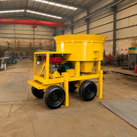Petite bétonnière mobile à disques sur roues, machine à mélanger le ciment à bouche plate, facile à déplacer pour les projets de construction résidentielle
