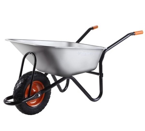 WB5204 जस्ती <span class=keywords><strong>Wheelbarrow</strong></span> गार्डन व्हील बैरो जस्ती टब वायवीय टायर पेशेवर DIY 65 लीटर धातु यूरोप उद्यान - Product Image 6