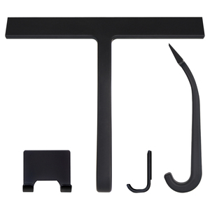 Tergivetro <span class=keywords><strong>doccia</strong></span> in silicone Hang All-in-One con gancio integrato per bagno, finestre, specchi, piastrelle, pareti, auto, 10 pollici, nero - Product Image 1