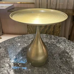 JS C02 Luxury Arabic Antique Brass Small Metal Coffee Table Foshan Table Furniture Tray Side Table In Competitive Price