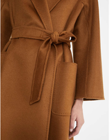 Véritable Manteau Trench Vintage en Cachemire 100% Double Face Tissé Ondulé pour Femme, Long, Respirant, Écologique, OEM ODM Hiver