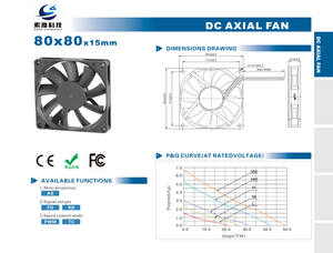 <span class=keywords><strong>Ventilateur</strong></span> de refroidissement pour ordinateur portable, axial sans balais, haute vitesse, 4200 tr/min, 80 mm, 80x80x15 mm, 12 V, 24 V - Product Image 5