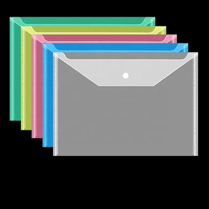 Tùy chỉnh in Nhựa <span class=keywords><strong>PP</strong></span> phong bì Pocket Ví trường thư mục tài liệu A4 rõ ràng tập tin Bag với Snap Nút - Product Image 2