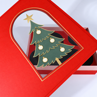 Boîte cadeau rigide personnalisée avec insert séparateur pour emballage de biscuits, bonbons et chocolats de Noël, impression de logo personnalisée