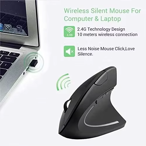 Wholesale Price 800DPI Optical Wired Vertical Mouse Comfortable Ergonomic 6-Button Design Rechargeable USB 2.4GHz Wireless 10m