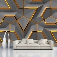 Papier peint 3D pour décoration intérieure, papier peint en PVC pour décoration moderne de la maison, design graphique luxueux d'été, matériau PVC géométrique