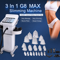 Appareil de massage vibrant G8 3-en-1 Max Turbo 8G : Thérapie par vide et chaleur pour amincissement / Ventouse de lifting des fesses