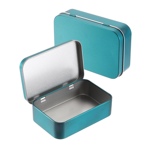 Caja Metálica Rectangular Pequeña con Tapa Abatible para Empaque de Dulces y Mentas, con Logotipo Personalizado al por Mayor - Product Image 1