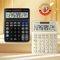 Calculatrice de bureau financière solaire en plastique, calendrier, outils de calcul fiscal et monétaire, usage général, grand écran, maison, bureau, mathématiques quotidiennes
