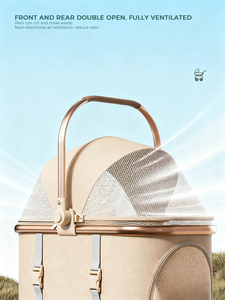 Noir/kaki/Beige détachable pliable en alliage d'aluminium acier à haute teneur en carbone Oxford tissu Pet <span class=keywords><strong>chat</strong></span> chien <span class=keywords><strong>poussette</strong></span> <span class=keywords><strong>pour</strong></span> petits animaux de compagnie moyens - Product Image 6