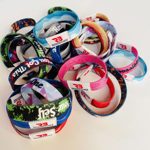 Pulsera Elástica de Tela de Poliéster de Moda de Alta Calidad y Económica para Eventos Publicitarios, Pulsera Personalizada con Logotipo - Product Image 1