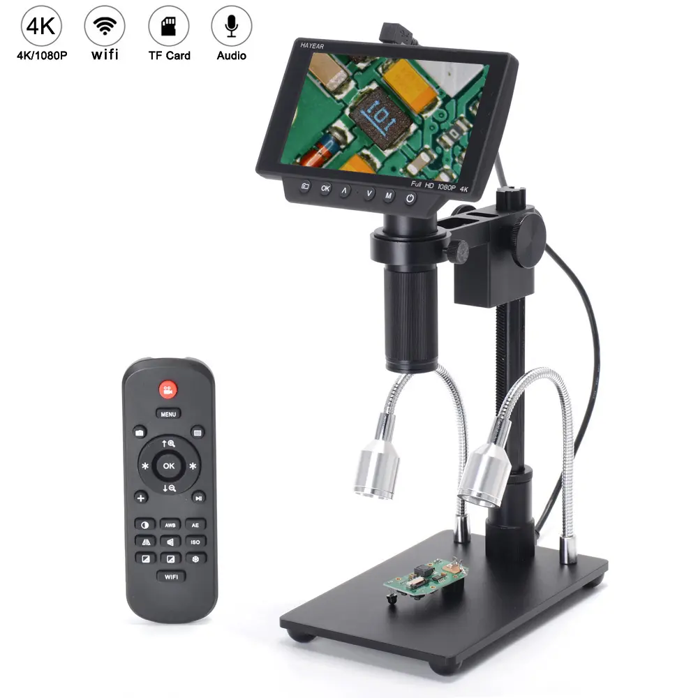 34MP Digital Microscope 4K 5 zoll Screen SONY CMOS HD Sensor 1080P 60FPS HDMI-Compatible USB & WIFI Camera 150X C-mount Lens