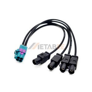 Cable Automotriz Fakra de 4 Puertos, Conector Macho Tipo A a Conector Hembra Mini Fakra Tipo Z, Longitud Personalizada de 20 cm para Telemática - Product Image 1