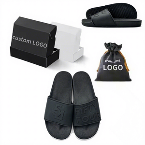 L & J 디자이너 패션 스포츠 슬라이드 슬리퍼 남성 맞춤형 고무 슬라이드 샌들 EVA 깔창 여름 해변 산책 슬리퍼 플랫 겨울 - Product Image 1