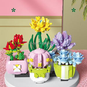 Nueva flor Mini plantas en maceta suculentas construcción Cactus bonsái árbol jardines bloques de construcción modelo ladrillos niños Diy juguete regalos - Product Image 2