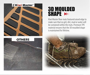 KIWI MASTER – <span class=keywords><strong>tapis</strong></span> de sol de <span class=keywords><strong>voiture</strong></span> TPE 3D, adapté pour ISUZU D-MAX DMAX Dual cabine MY 2012-2019 - Product Image 5